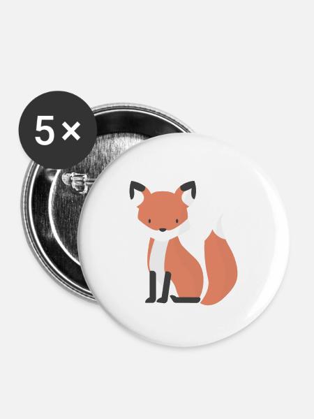 Fuchs Fuchs - Buttons klein 25 mm (5er Pack) - Weiß