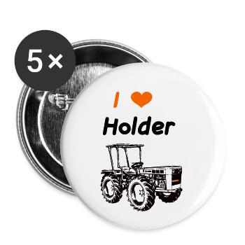 I love - Buttons small 1''/25 mm (5-pack) - white - Front