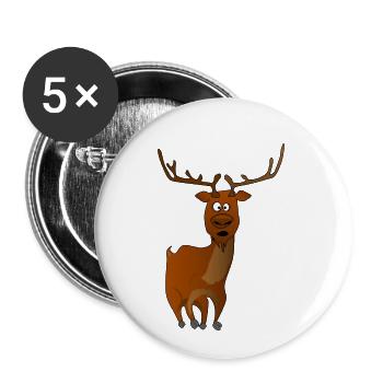 Renne - Lot de 5 petits badges (25 mm) - blanc - Devant