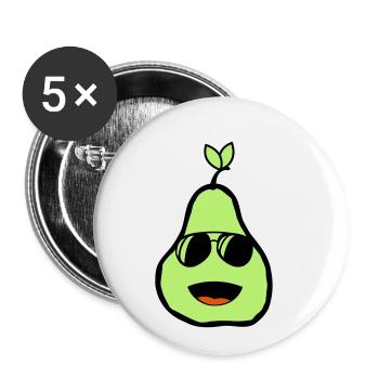 poire fraîche 02 - Lot de 5 petits badges (25 mm) - blanc - Devant