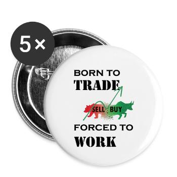 trader stock exchange - Buttons small 1''/25 mm (5-pack) - white - Front