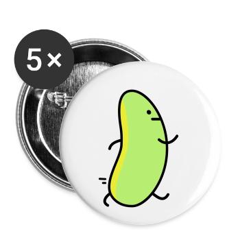 Lustige Bohne - Buttons klein 25 mm (5er Pack) - Weiß - Vorne