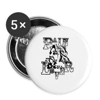 Amoureux de la douleur - Lot de 5 petits badges (25 mm) - blanc - Devant