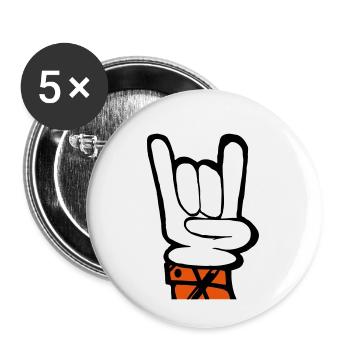 Hand rock french fork - Buttons small 1''/25 mm (5-pack) - white - Front