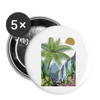 Hawaï - Lot de 5 petits badges (25 mm) - blanc - Devant