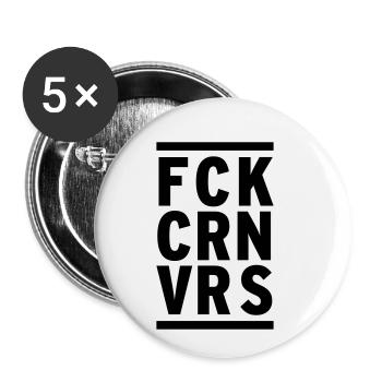 FCK CRN VRS - Buttons klein 25 mm (5er Pack) - Weiß - Vorne