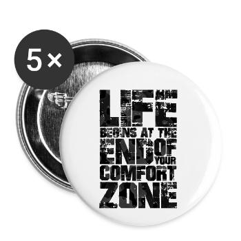 live begins at the end of your comfort zone s - Buttons small 1''/25 mm (5-pack) - white - Front