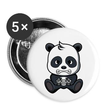 Jeux de panda - Lot de 5 petits badges (25 mm) - blanc - Devant