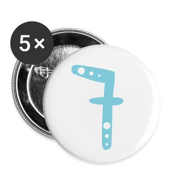 Number 7 - Buttons small 1''/25 mm (5-pack) - white - Front