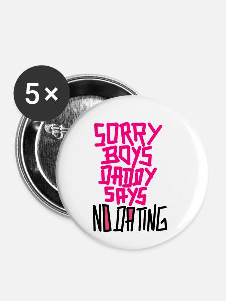 dating boys - Buttons klein 25 mm (5er Pack) - Weiß