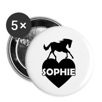 Sophie Nom Prénom - Lot de 5 petits badges (25 mm) - blanc - Devant