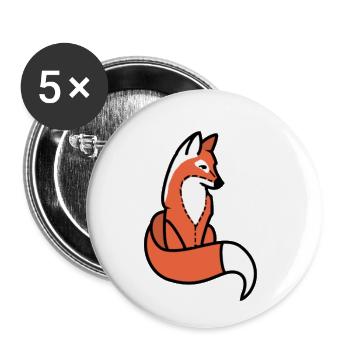 Fox - Buttons small 1''/25 mm (5-pack) - white - Front