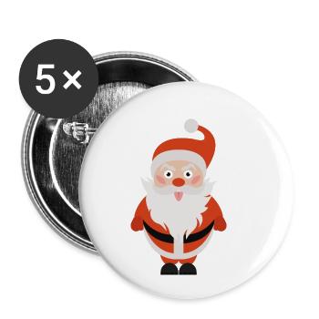 Santa sticking tongue out - Buttons small 1''/25 mm (5-pack) - white - Front