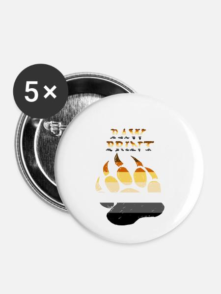 Paw Print Bear Pride - Buttons klein 25 mm (5er Pack) - Weiß