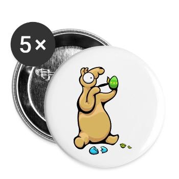 Lama de Pâques - Lot de 5 petits badges (25 mm) - blanc - Devant