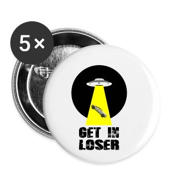 Get In Loser White Ufo Cybertruck Mars - Buttons klein 25 mm (5er Pack) - Weiß - Vorne