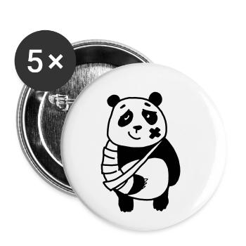Panda broken arm - Buttons small 1''/25 mm (5-pack) - white - Front