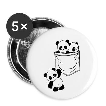 Panda pocket - Buttons small 1''/25 mm (5-pack) - white - Front