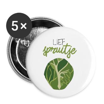 Süßer Rosenkohl - Buttons klein 25 mm (5er Pack) - Weiß - Vorne