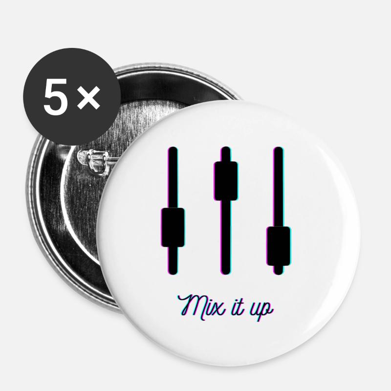 Mix It Up - Musik mixing - Buttons klein 25 mm (5er Pack) - Weiß