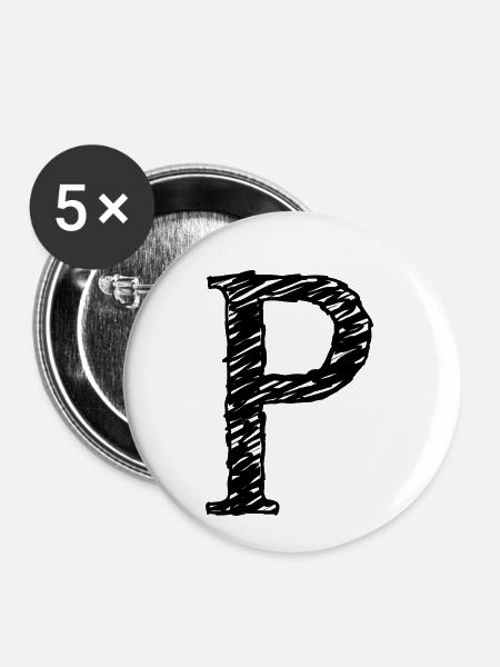 P - Buttons klein 25 mm (5er Pack) - Weiß