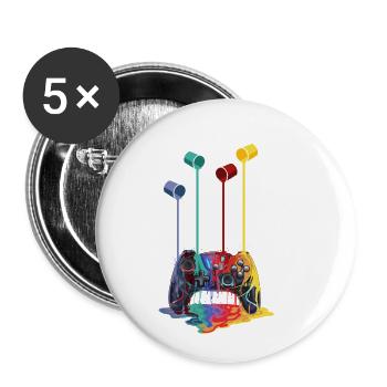 Regenbogen Kontroller - Buttons klein 25 mm (5er Pack) - Weiß - Vorne