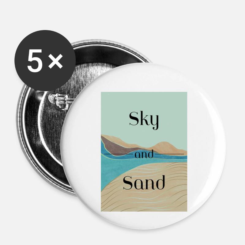 SKY AND SAND - Buttons small 1''/25 mm (5-pack) - white