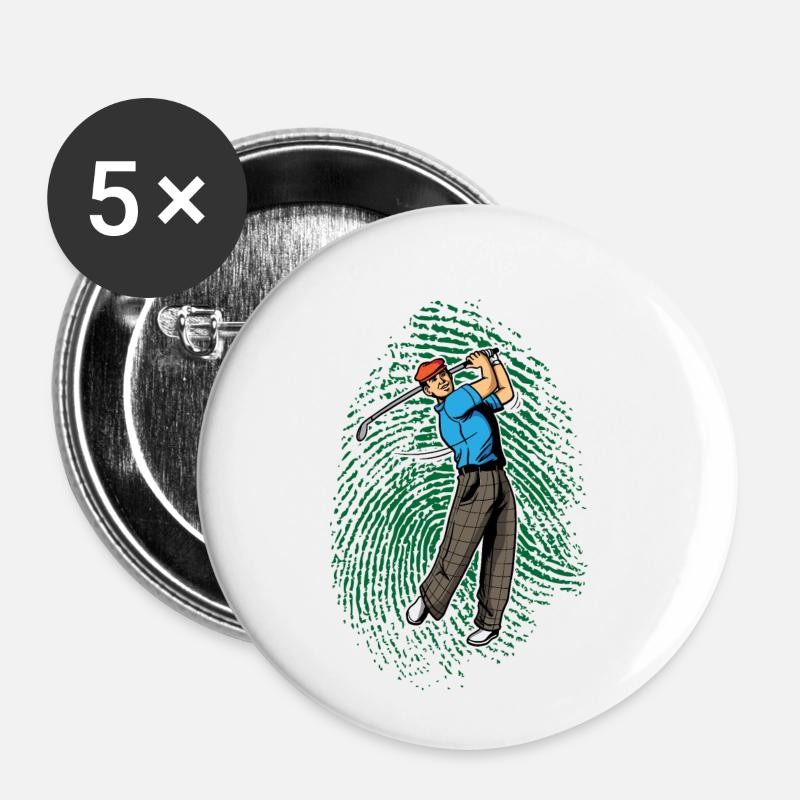 Golfers fingerprint golf play golf course - Buttons small 1''/25 mm (5-pack) - white