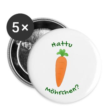 Hattu Möhrchen? - Buttons klein 25 mm (5er Pack) - Weiß - Vorne