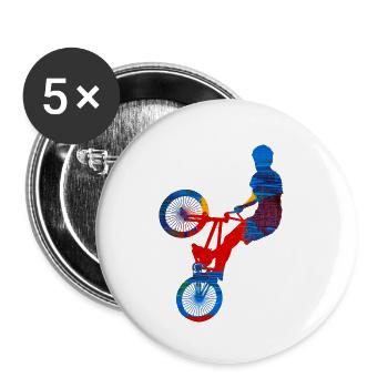 BMX - Lot de 5 petits badges (25 mm) - blanc - Devant