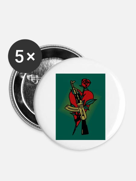 AK - 47 - Buttons klein 25 mm (5er Pack) - Weiß
