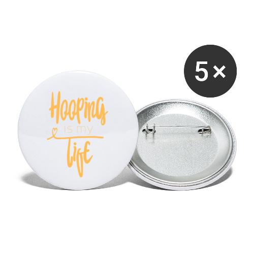 Hooping life gelb - Buttons klein 25 mm (5er Pack)
