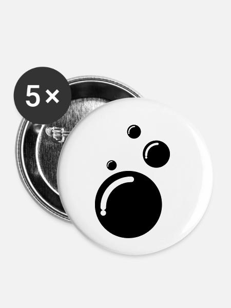 Bubbles - Buttons klein 25 mm (5er Pack) - Weiß