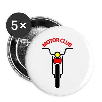 Motor club tricolor - Buttons klein 25 mm (5er Pack) - Weiß - Vorne