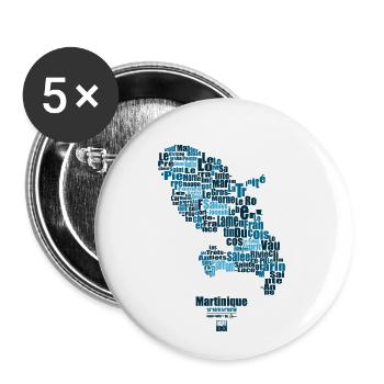 blue martinique - Lot de 5 petits badges (25 mm) - blanc - Devant
