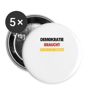 Demokratie Freiheit Grundrechte wahl politik - Buttons klein 25 mm (5er Pack) - Weiß - Vorne