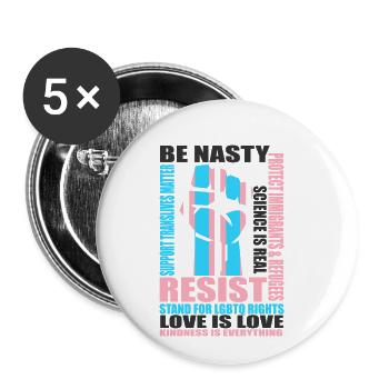 Stand for LGBTQ Rights Pride Month - Buttons small 1''/25 mm (5-pack) - white - Front
