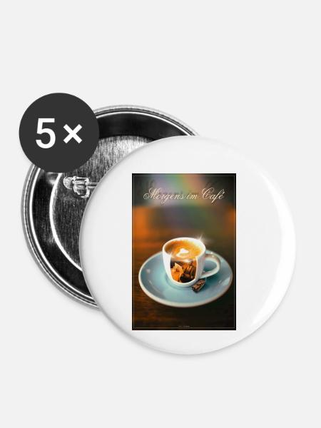 Kaffeehaus Wunder - Buttons klein 25 mm (5er Pack) - Weiß