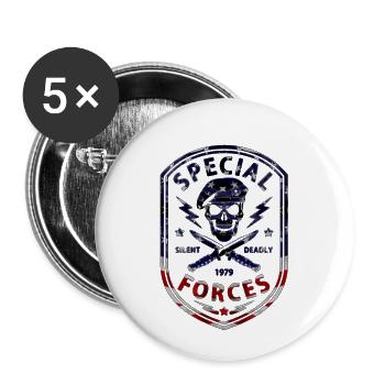 Forces spéciales - Lot de 5 petits badges (25 mm) - blanc - Devant