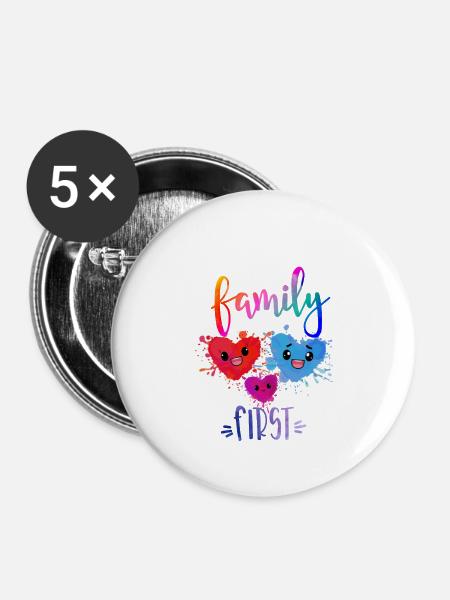 Family First - Buttons klein 25 mm (5er Pack) - Weiß