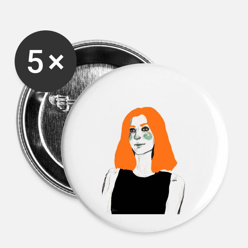 Biba - Buttons small 1''/25 mm (5-pack) - white