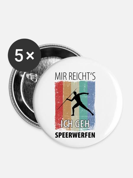 Speerwurf Speerwerfen Speerwerfer - Buttons klein 25 mm (5er Pack) - Weiß