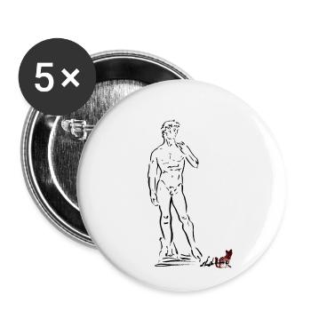 MICHELANGELO'S DAVID - Buttons small 1''/25 mm (5-pack) - white - Front