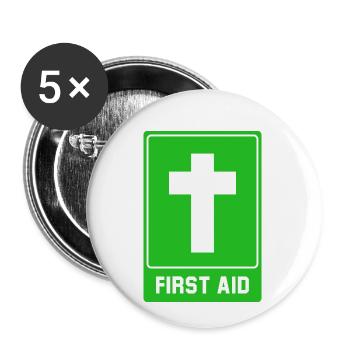 Cross First aid - Buttons small 1''/25 mm (5-pack) - white - Front