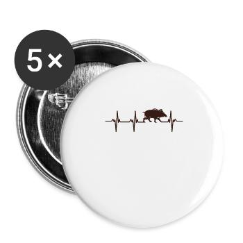 Beat Jagd Wildschwein Humor Jäger Geschenk - Buttons klein 25 mm (5er Pack) - Weiß - Vorne