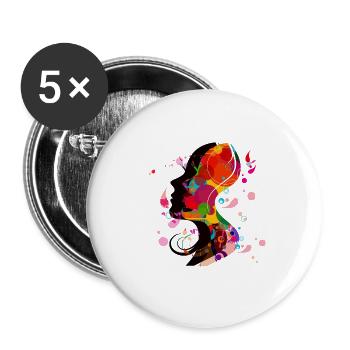 I am a woman - Lot de 5 petits badges (25 mm) - blanc - Devant
