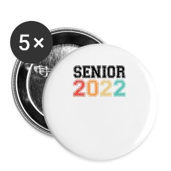 Senior 2022 Retro Vintage - Buttons small 1''/25 mm (5-pack) - white - Front