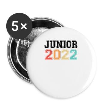 Junior 2022 Retro Jahrgang - Buttons klein 25 mm (5er Pack) - Weiß - Vorne