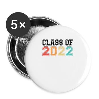 Klasse von 2022 Retro Vintage - Buttons klein 25 mm (5er Pack) - Weiß - Vorne