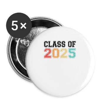 Klasse von 2025 Retro Vintage - Buttons klein 25 mm (5er Pack) - Weiß - Vorne